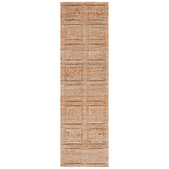 SAFAVIEH Natural Fiber Waverly Geometric Runner Rug, Natural/Brown, 2'3" x 8'
