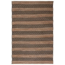 SAFAVIEH Natural Fiber Wenonah Striped Area Rug, Black/Natural, 6' x 9'