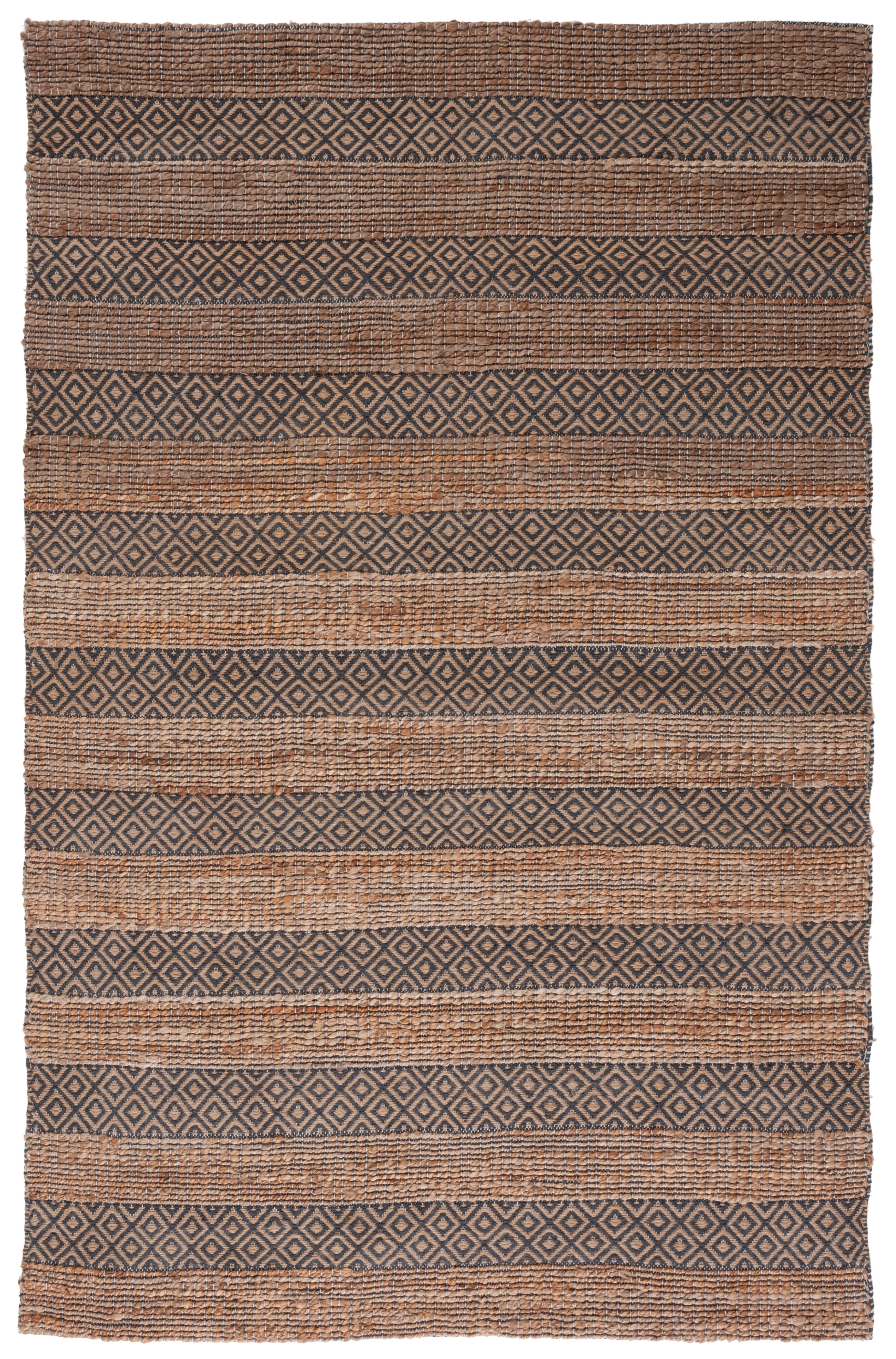 SAFAVIEH Natural Fiber Wenonah Striped Area Rug, Charcoal/Natural, 10' x 14'