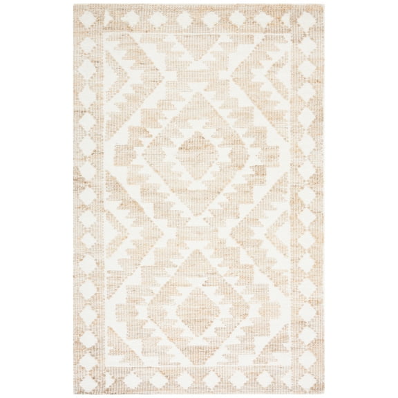 SAFAVIEH Natural Fiber Wesley Solid Area Rug, Ivory/Natural, 5' x 8'
