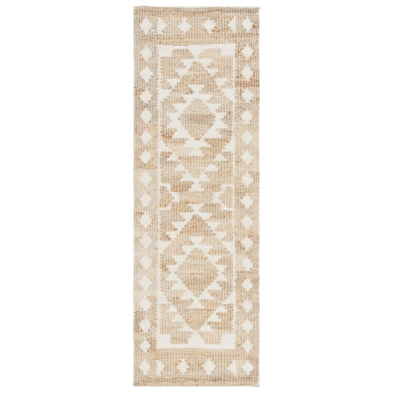 SAFAVIEH Natural Fiber Wesley Solid Runner Rug, Ivory/Natural, 2'3" x 8'