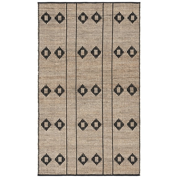 SAFAVIEH Natural Fiber Willis Geometric Area Rug, Natural/Black, 3' x 5'