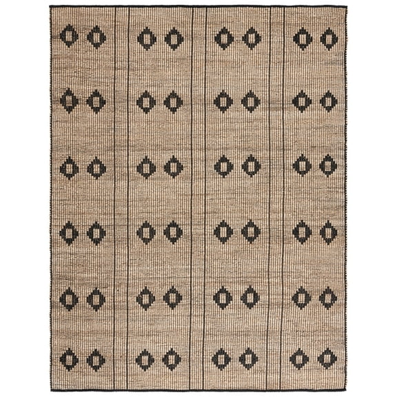 SAFAVIEH Natural Fiber Willis Geometric Area Rug, Natural/Black, 8' x 10'