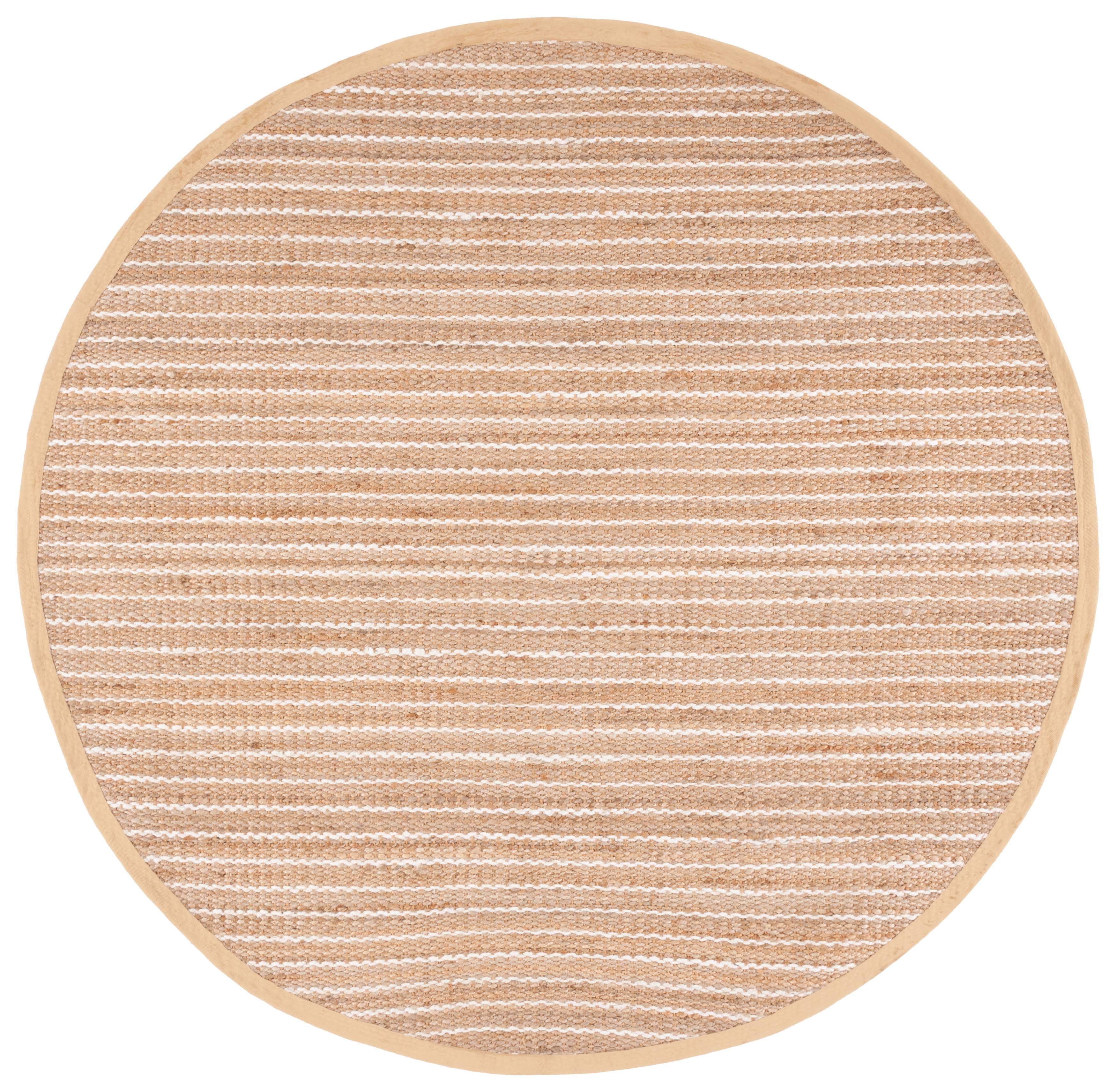 SAFAVIEH Natural Fiber Wilmer Striped Area Rug, Natural/Ivory, 7' x 7 ...