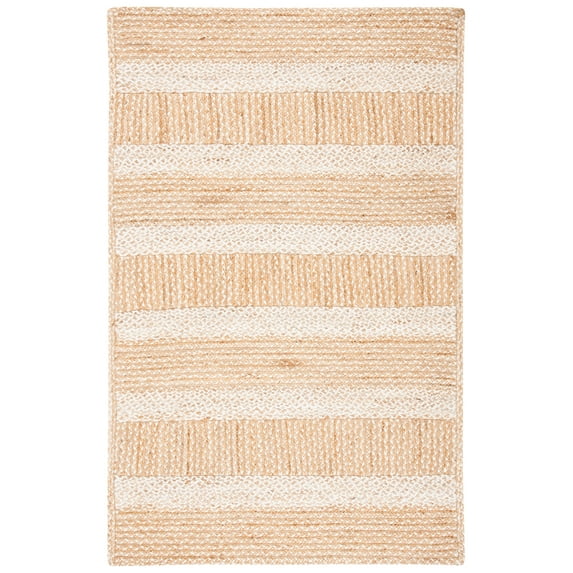 SAFAVIEH Natural Fiber Winton Striped Area Rug, Natural/Ivory, 3' x 5'