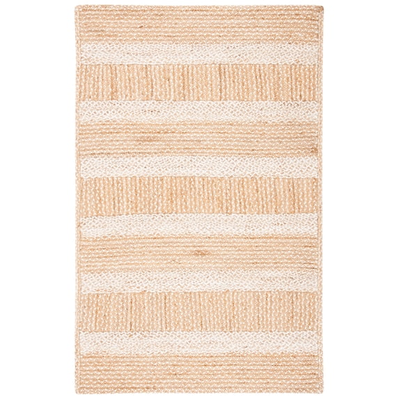 SAFAVIEH Natural Fiber Winton Striped Area Rug, Natural/Ivory, 5' x 8'
