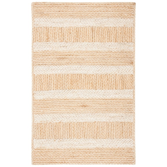 SAFAVIEH Natural Fiber Winton Striped Area Rug, Natural/Ivory, 6' x 9'