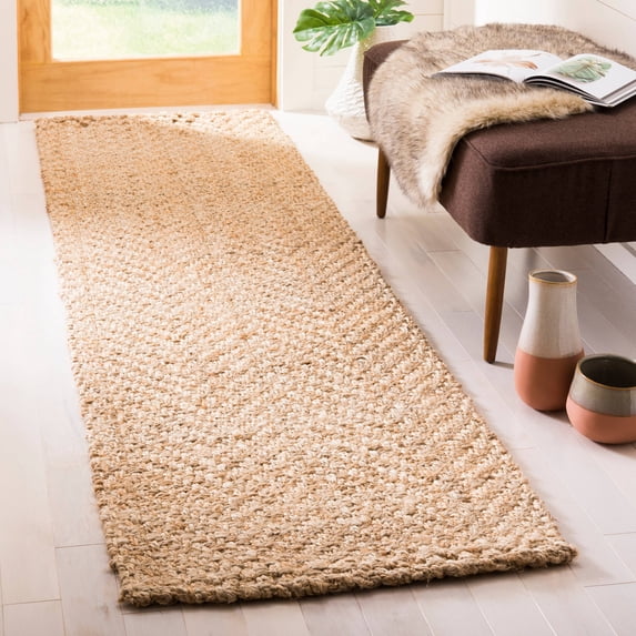 SAFAVIEH Natural Fiber Xavier Braided Jute Runner Rug, Natural, 2'3" x 14'