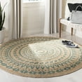 thumbnail image 1 of SAFAVIEH Natural Fiber Zoolander Geometric Jute Area Rug, Aqua/Natural, 6' x 6' Round, 1 of 6