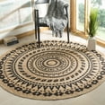thumbnail image 1 of SAFAVIEH Natural Fiber Zoolander Geometric Jute Area Rug, Black/Natural, 3' x 3' Round, 1 of 5