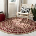 thumbnail image 1 of SAFAVIEH Natural Fiber Zoolander Geometric Jute Area Rug, Fuchsia/Natural, 8' x 8' Round, 1 of 6