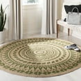 thumbnail image 1 of SAFAVIEH Natural Fiber Zoolander Geometric Jute Area Rug, Green/Natural, 6' x 6' Round, 1 of 6