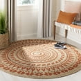 thumbnail image 1 of SAFAVIEH Natural Fiber Zoolander Geometric Jute Area Rug, Orange/Natural, 5' x 5' Round, 1 of 6
