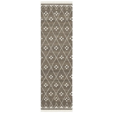 SAFAVIEH Natural Kilim Blaine Geometric Runner Rug, Brown/Ivory, 2'3" x 12'