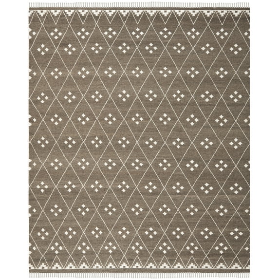SAFAVIEH Natural Kilim Blaine Geometric Area Rug, Brown/Ivory, 10' x 14'