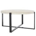 thumbnail image 1 of SAFAVIEH Navya Round Coffee Table, White Wash Top/Black Legs, 1 of 10