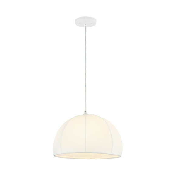 SAFAVIEH Neami LED White Fabric Pendant Light with White Linen Shade