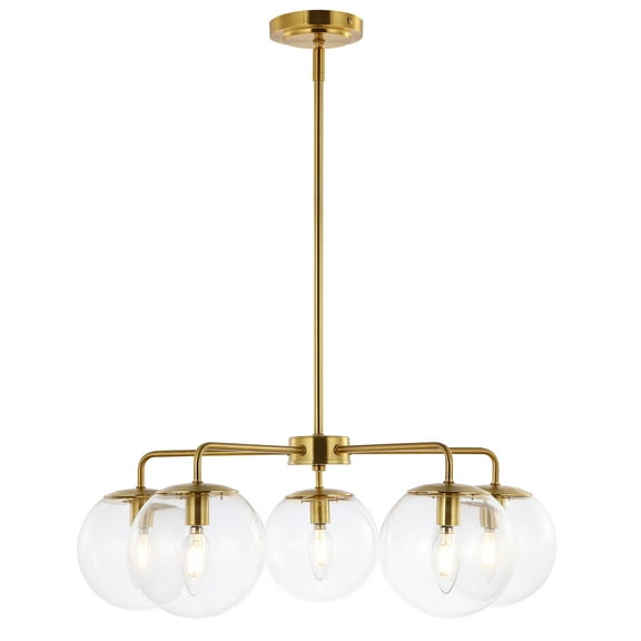 SAFAVIEH Negara 5-Light Industrial Satin Brass Metal Chandelier