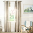 thumbnail image 1 of SAFAVIEH Nenet Grommet Curtain Window Panel, 52" x 84", Beige/Grey, 1 of 4