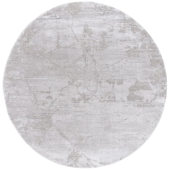 SAFAVIEH Neptune Shaelyn Abstract Area Rug, Light Gray/Gray, 6'7" x 6'7" Round