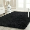 thumbnail image 1 of SAFAVIEH New Orleans Darius Solid Polyester Shag Area Rug, Black, 4' x 6', 1 of 6