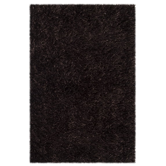 SAFAVIEH New Orleans Darius Solid Polyester Shag Area Rug, Chocolate, 2' x 3'