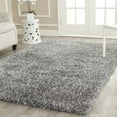 thumbnail image 1 of SAFAVIEH New Orleans Darius Solid Polyester Shag Area Rug, Grey, 4' x 6', 1 of 6