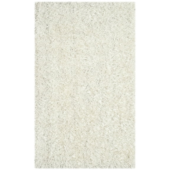 SAFAVIEH New Orleans Darius Solid Polyester Shag Area Rug, Off White, 2' x 3'