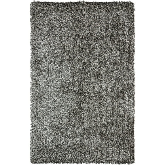 SAFAVIEH New Orleans Darius Solid Polyester Shag Area Rug, Platinum/Ivory, 2' x 3'