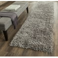 thumbnail image 1 of SAFAVIEH New Orleans Darius Solid Polyester Shag Runner Rug, Grey, 2'3" x 8', 1 of 6