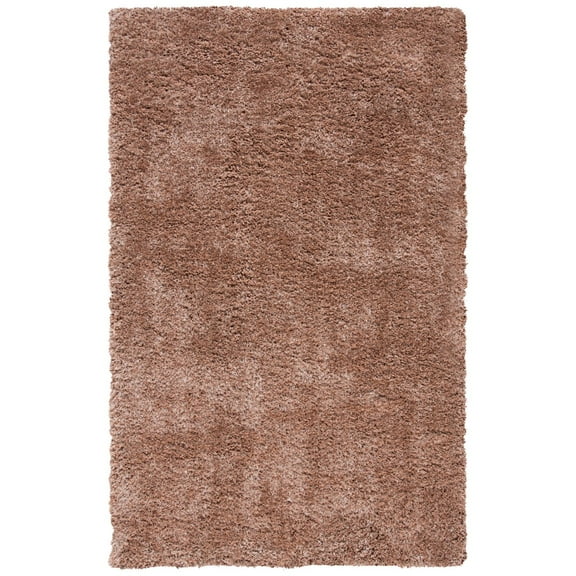 SAFAVIEH New Orleans Ivory Solid Shag Area Rug, Dark Beig, 5' x 8'