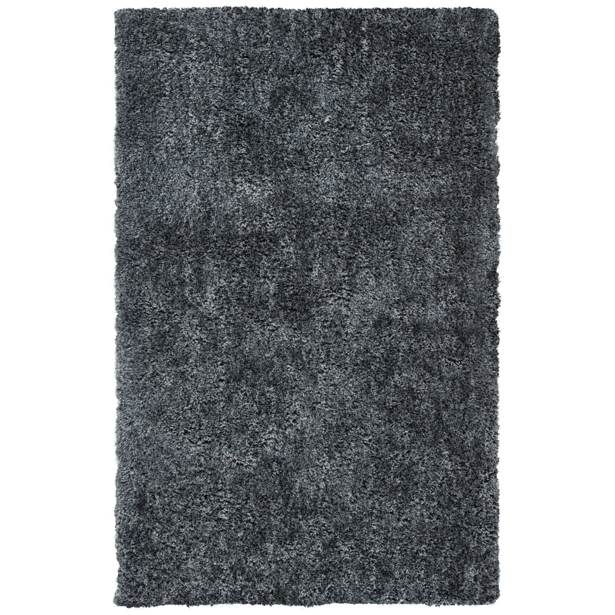Handmade Luxe Gray Shag Wool-Blend Round Rug, 36 in