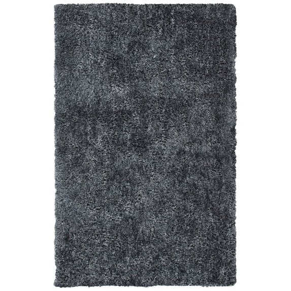 SAFAVIEH New Orleans Ivory Solid Shag Area Rug, Dark Grey, 6' x 9'