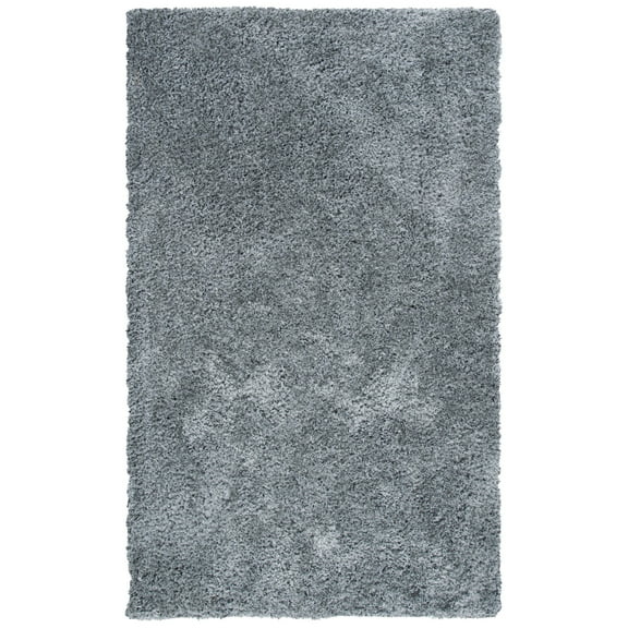 SAFAVIEH New Orleans Ivory Solid Shag Area Rug, Grey, 5' x 8'