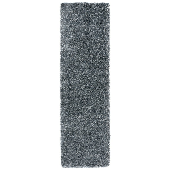 SAFAVIEH New York Kalya Solid Shag Runner Rug, Blue/Blue, 2'3" x 8'
