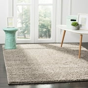 SAFAVIEH New York Willis Plush Solid Shag Area Rug, Grey, 5'1" x 7'6"