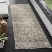 SAFAVIEH New York Willis Plush Solid Shag Runner Rug, Grey, 2' x 12'