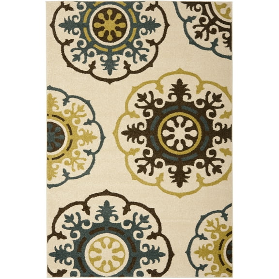 SAFAVIEH Newbury Chauncey Floral Area Rug, Ivory/Blue, 5'1" x 7'6"