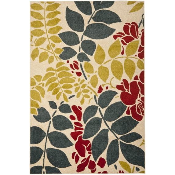 SAFAVIEH Newbury Constantina Floral Area Rug, Ivory/Blue, 5'1" x 7'6"