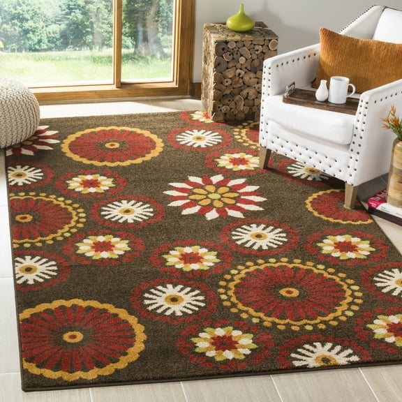 SAFAVIEH Newbury Winifred Floral Area Rug, Brown/Red, 8' x 10'