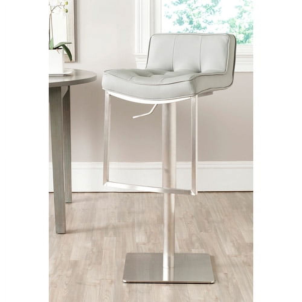 SAFAVIEH Newman Modern Glam Swivel Gas Lift Bar Stool, Grey