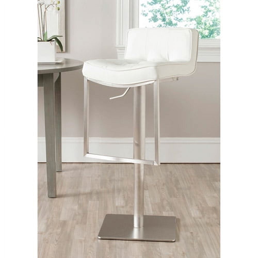 SAFAVIEH Newman Modern Swivel Bar Stool with Foot Rest, White