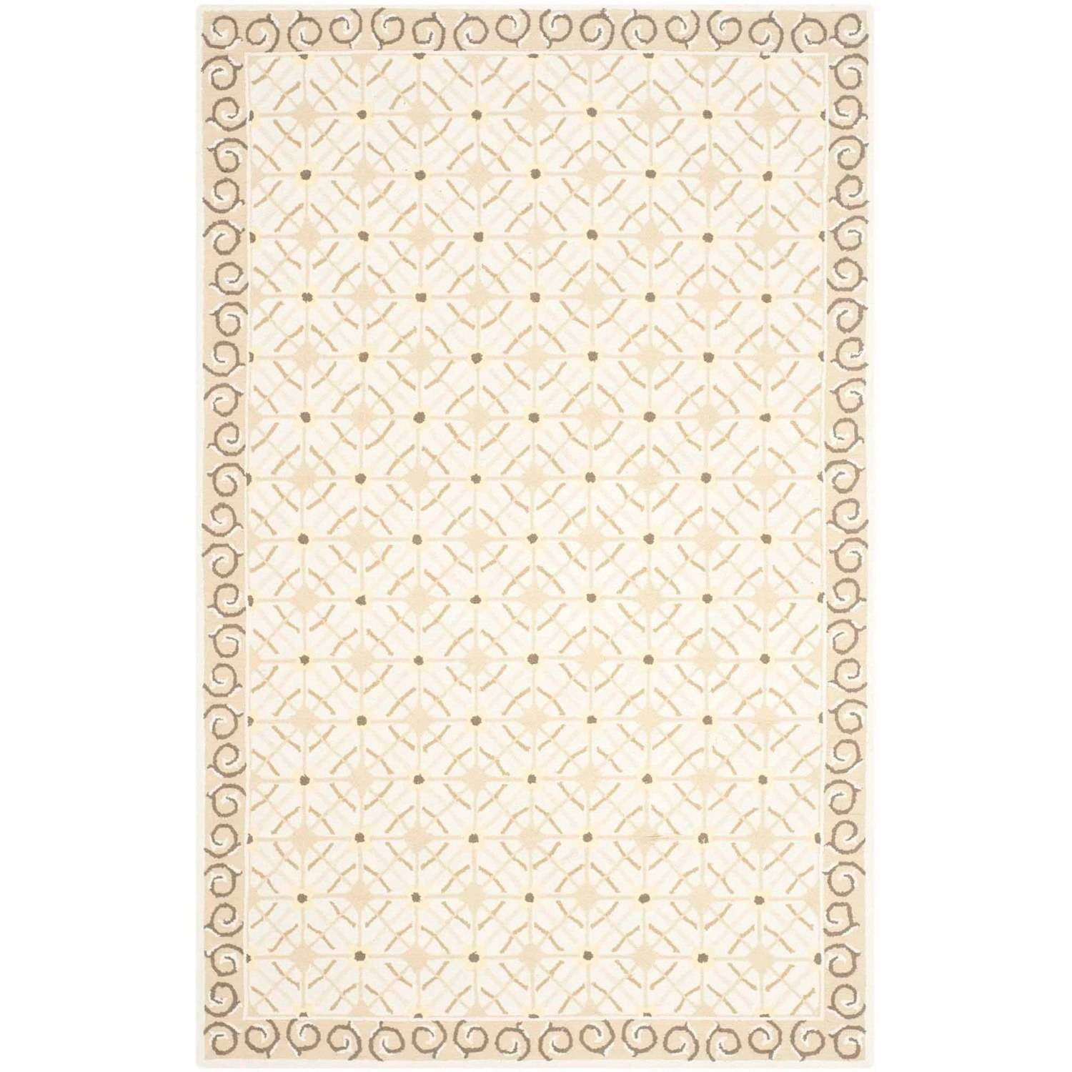 Handmade Taupe and Beige Cotton Area Rug