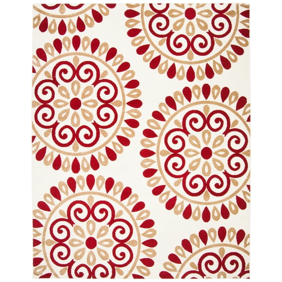 SAFAVIEH Newport Hallam Abstract Area Rug, Cranberry/Cream, 8' x 10'