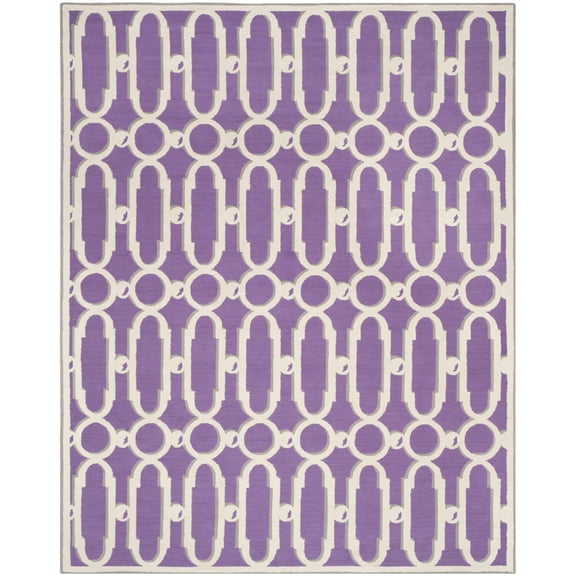 SAFAVIEH Newport Jeanette Geometric Cotton Area Rug, Purple/White, 7'9" x 9'9"