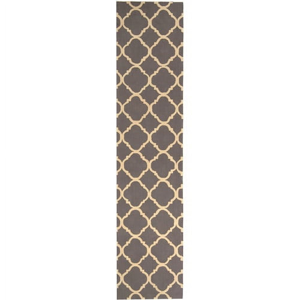 SAFAVIEH Newport Joselyn Geometric Cotton Runner Rug, Grey/Ivory, 2'3" x 10'
