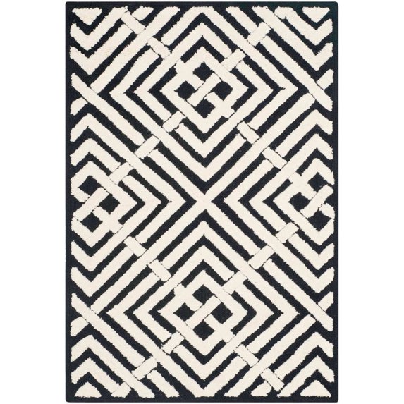SAFAVIEH Newport Kasandra Geometric Cotton Area Rug, Black/White, 2' x 3'