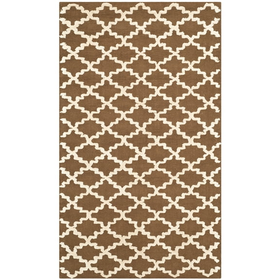 SAFAVIEH Newport Lalit Geometric Cotton Area Rug, Chocolate/Ivory, 2'6" x 4'3"