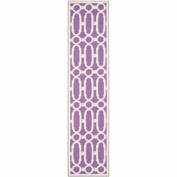 SAFAVIEH Newport NPT434B Hand-hooked Purple / White Rug