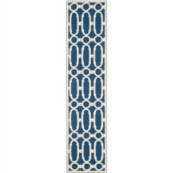 SAFAVIEH Newport NPT434C Royal Blue / White Rug